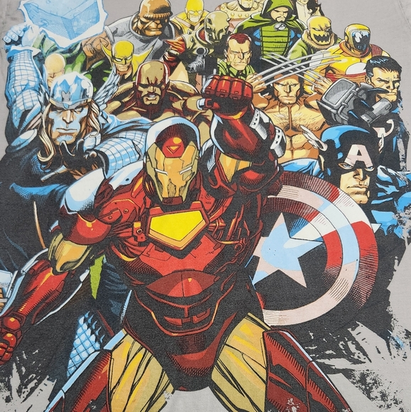 Marvel Shirt Adult Medium Ironman Thor Captain America Mad Engine Mens G… - Picture 2 of 5